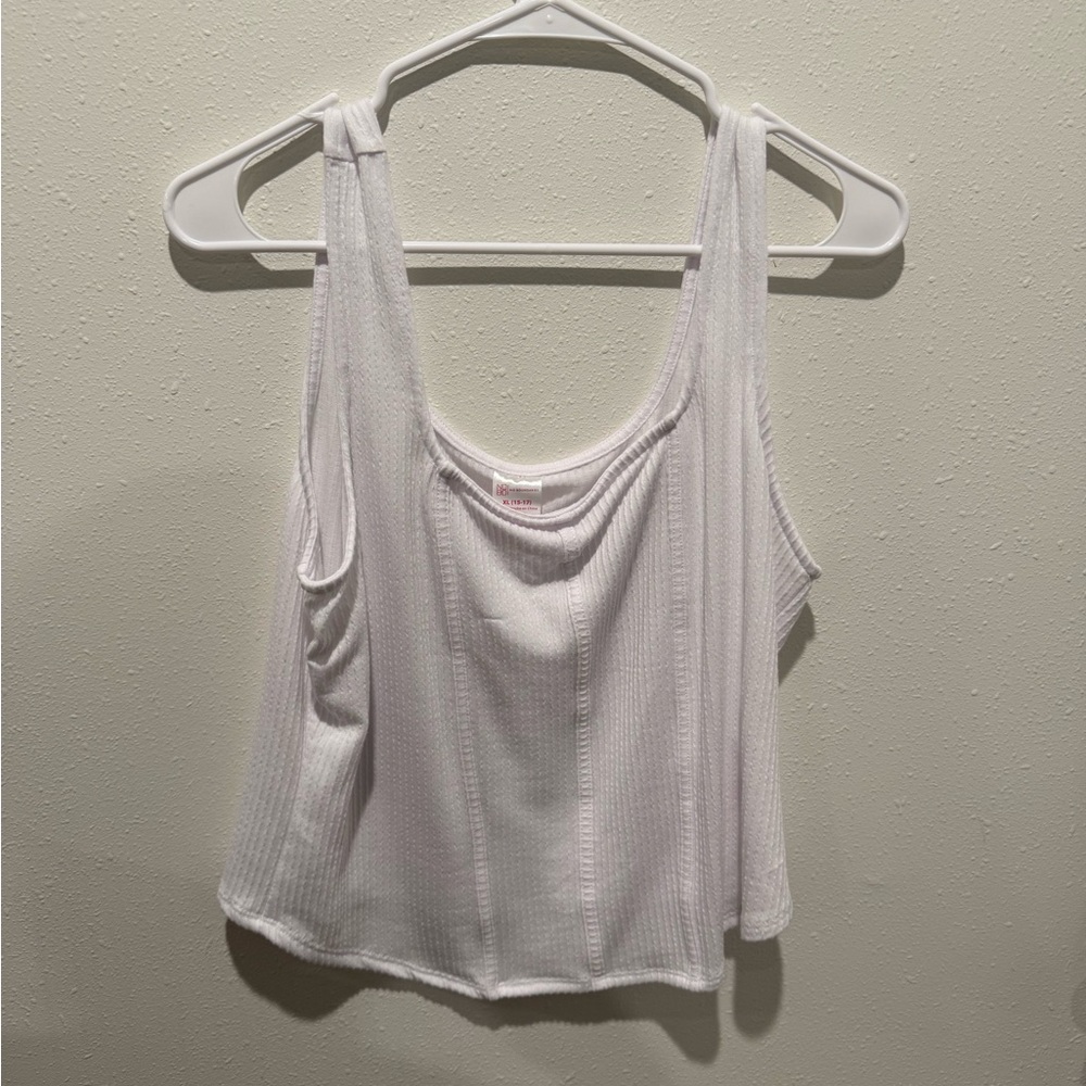 No Boundaries Cream Relaxed Crop Tank Top